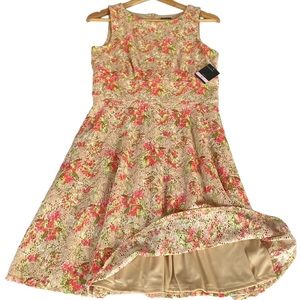 Gabby Skye Crochet Floral Lace Dress/Women's Size 6/Beige Nude Pink